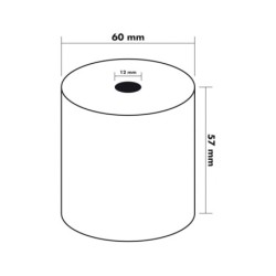 Rollo sumadora termico q-connect 57 mm ancho x 60 mm diametro sin bisfenol a