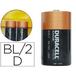 Pila duracell alcalina plus d blister de 2 unidades