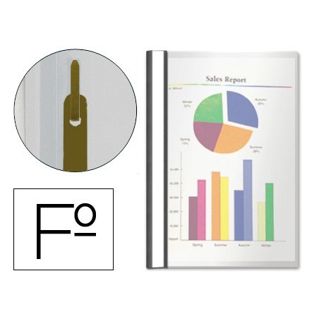 Carpeta dossier fastener plastico esselte folio negra