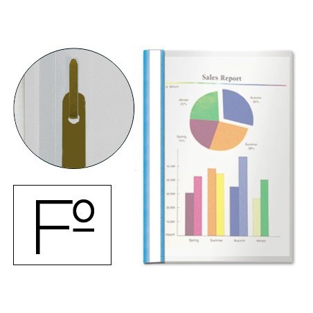 Carpeta dossier fastener plastico esselte folio azul