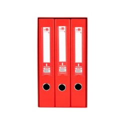 Modulo liderpapel 3 archivadores folio 2 anillas mixtas 40mm rojo