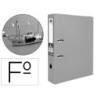 Archivador de palanca liderpapel folio documenta forrado pvc con rado lomo 75mm gris compresor metalico