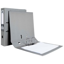 Archivador de palanca liderpapel folio documenta forrado pvc con rado lomo 75mm gris compresor metalico