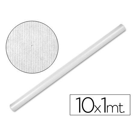 Papel kraft liderpapel blanco rollo 10x1 mt