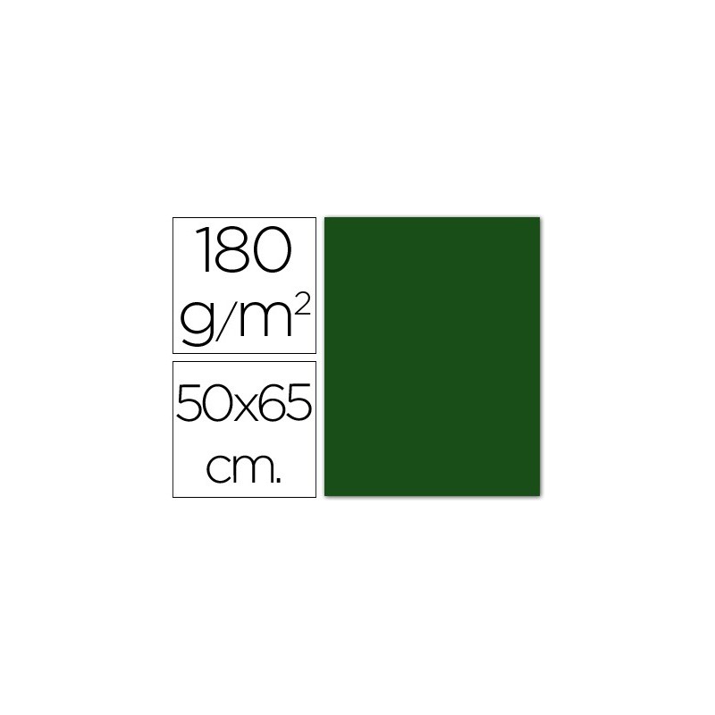 Cartulina guarro verde abeto 50x65 cm 180 gr