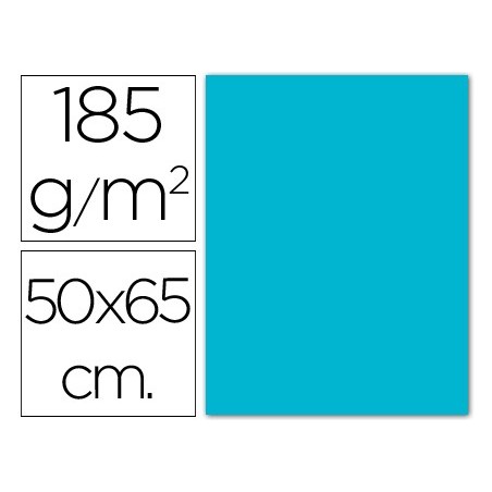 Cartulina guarro azul turquesa 50x65 cm 185 gr
