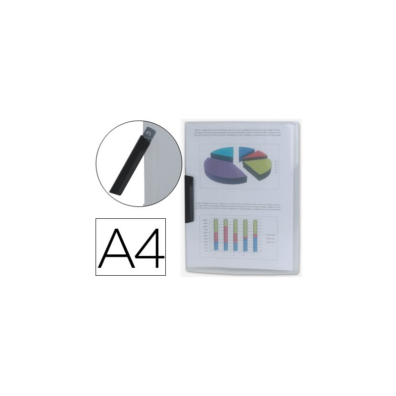Carpeta liderpapel dossier pinza lateral 35445 polipropileno din a4 incolora 30 hojas pinza giratoria