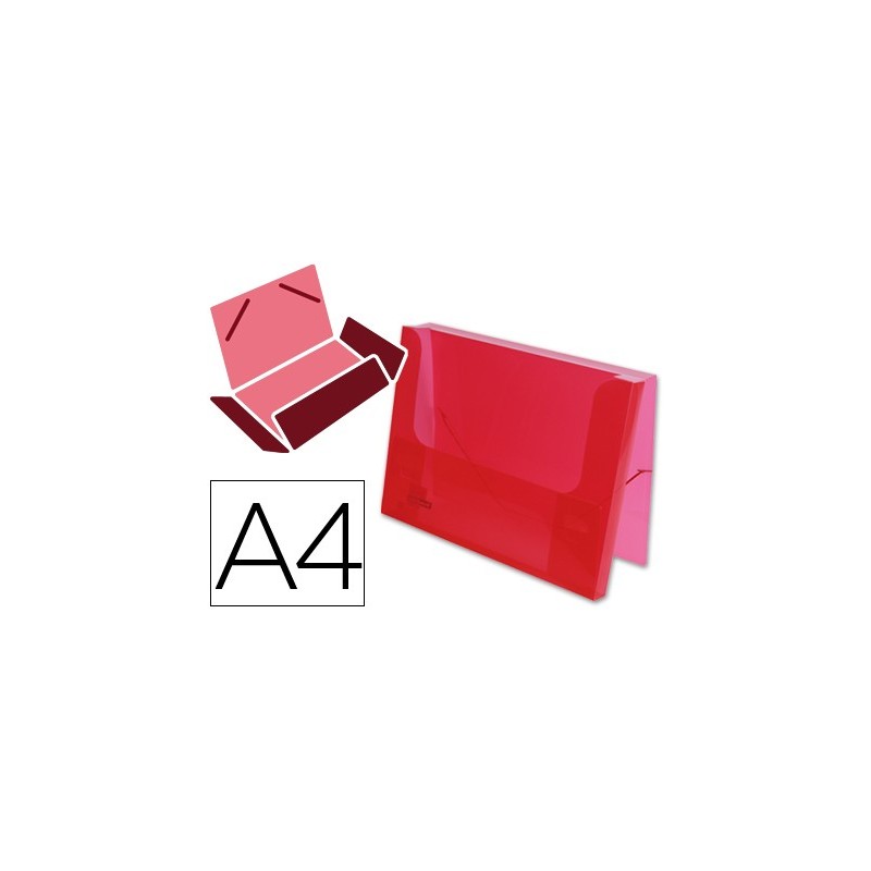 Carpeta liderpapel portadocumentos gomas 36930 polipropileno din a4 rojo translucido -lomo 25 mm