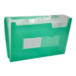 Carpeta liderpapel clasificador fuelle 32113 polipropileno din a4 verde transparente 13 departamentos