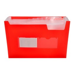 Carpeta liderpapel clasificador fuelle 32110 polipropileno din a4 roja transparente 13 departamentos