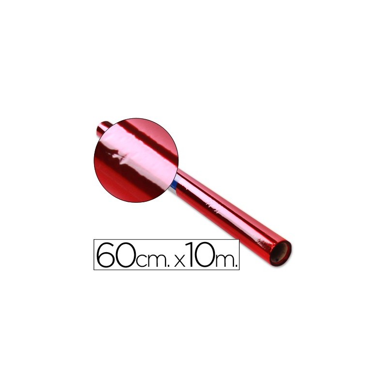 Papel celofan liderpapel rollo rojo 0,60 x 10 mt