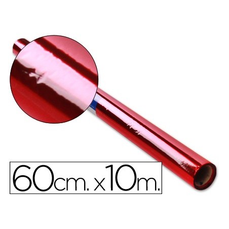 Papel celofan liderpapel rollo rojo 0,60 x 10 mt