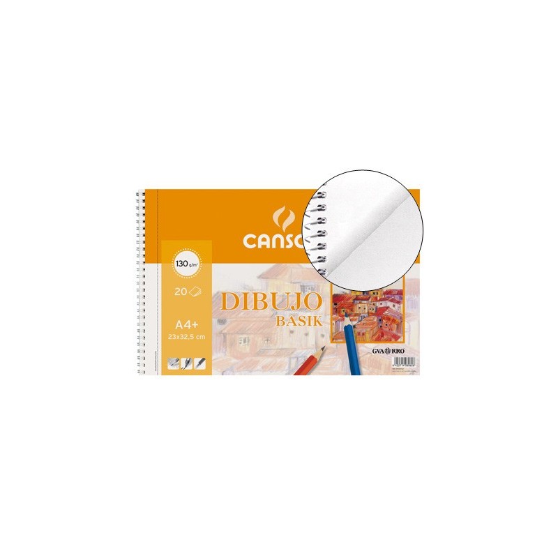 Bloc dibujo basik din a4 espiral 23 x 32.5 cm 20 hojas microperforado 2 taladros