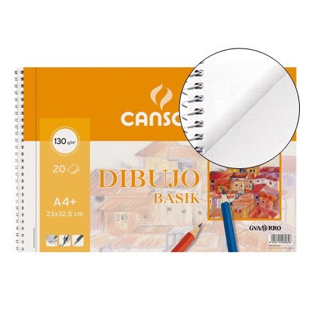 Bloc dibujo basik din a4 espiral 23 x 32.5 cm 20 hojas microperforado 2 taladros