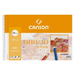 Bloc dibujo basik din a4 espiral 23 x 32.5 cm 20 hojas microperforado 2 taladros