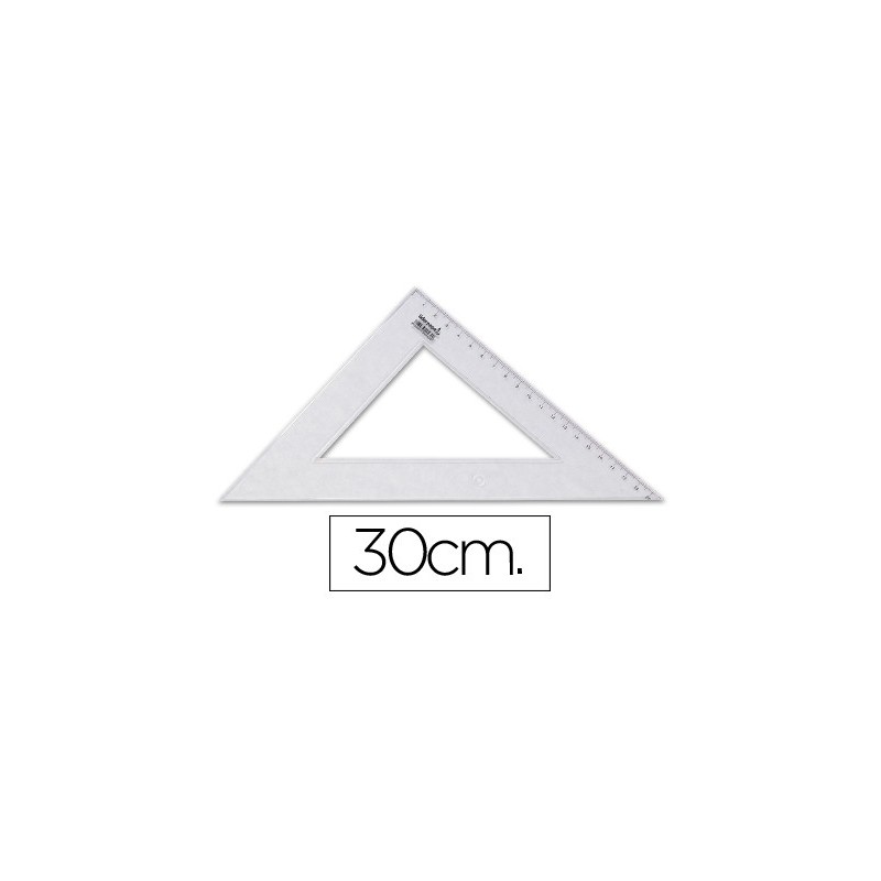 Escuadra liderpapel 30 cm plastico cristal