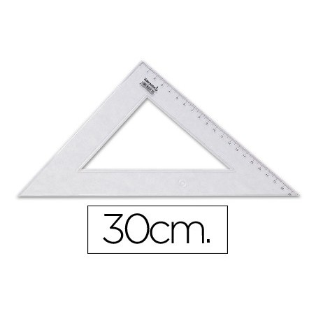Escuadra liderpapel 30 cm plastico cristal