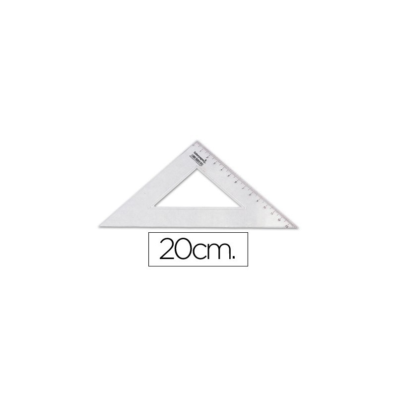 Escuadra liderpapel 20 cm plastico cristal