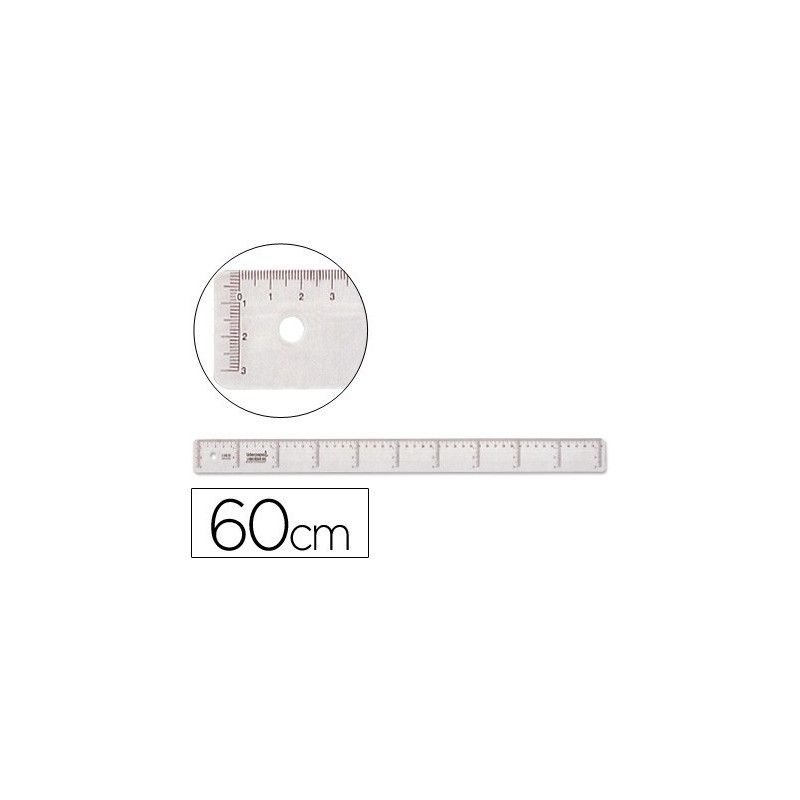 Regla liderpapel plastico cristal 60 cm