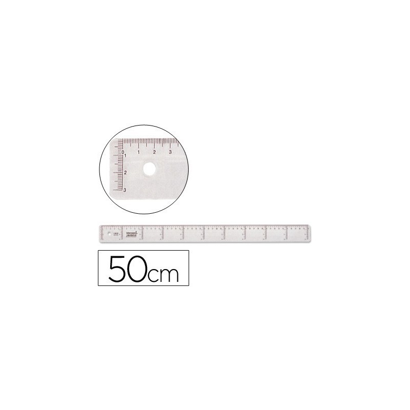 Regla liderpapel plastico cristal 50 cm