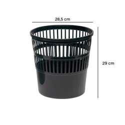Papelera plastico q-connect 15 litros rejilla color negro 285x290 mm