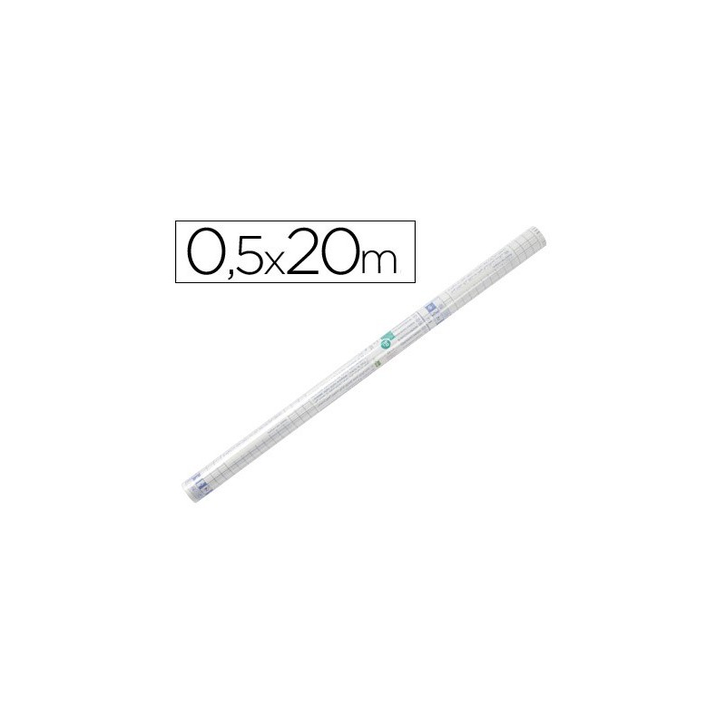 Rollo plastico adhesivo liderpapel 0.50x20 mt 80 mc removible