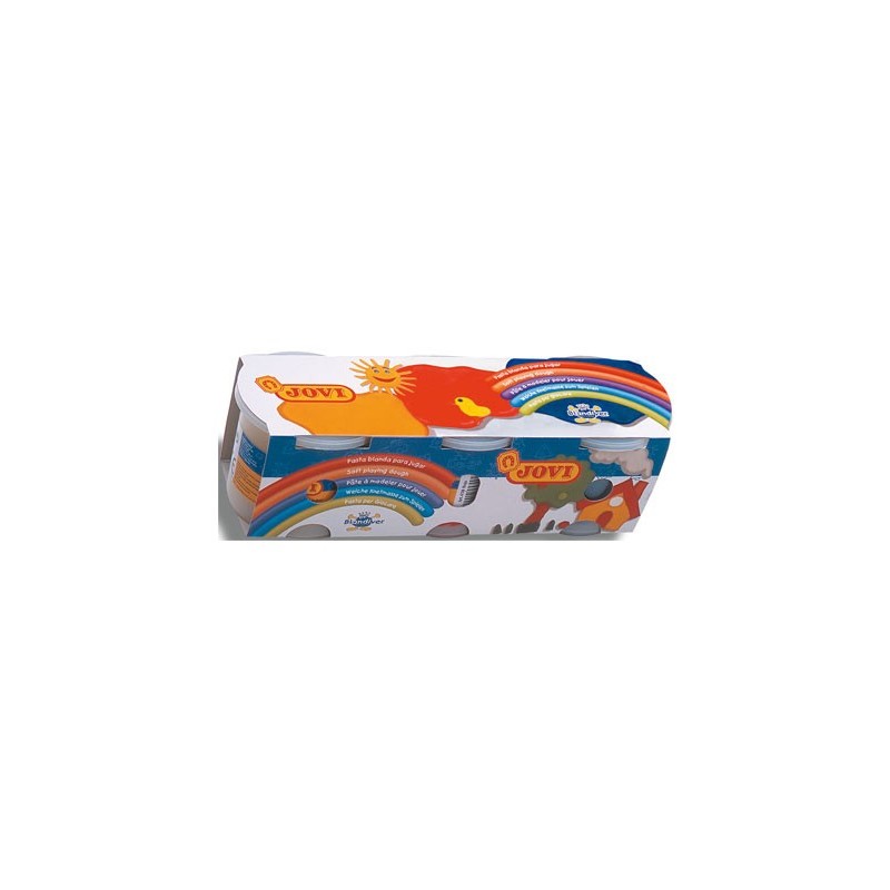 Pasta jovi blandiver caja de 3 botes amarillo/azul/rojo