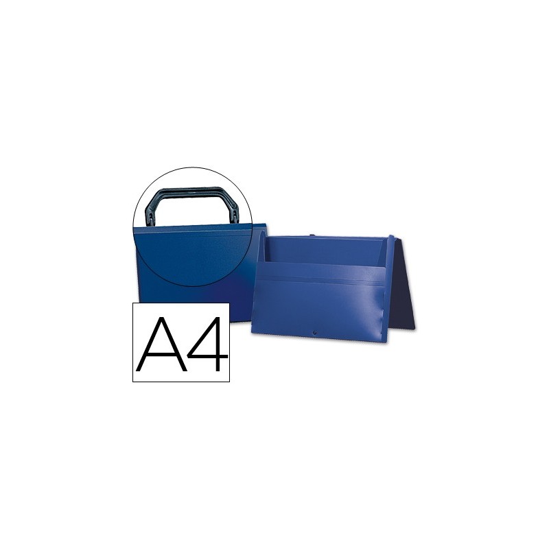 Carpeta liderpapel portadocumentos broche polipropileno din a4 azul con asa