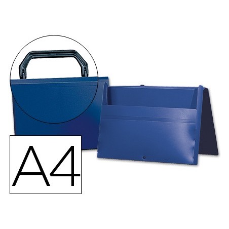 Carpeta liderpapel portadocumentos broche polipropileno din a4 azul con asa