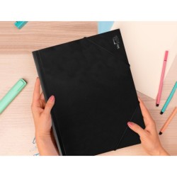 Carpeta liderpapel gomas solapas 38725 polipropileno din a4 negro opaco