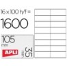 Etiqueta adhesiva apli 1287 tamaño 105x35 mm fotocopiadora laser ink-jet caja con 100 hojas din a4