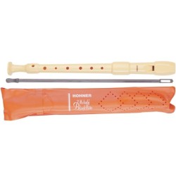Flauta hohner 9516 color marfil desmontado funda naranja