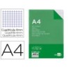 Recambio liderpapel a4 100 hojas 60g/m2 cuadro 4 mm con margen 16 taladros