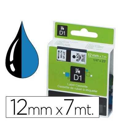 Cinta dymo 1000 negro-azul 12mm x 7mt d1
