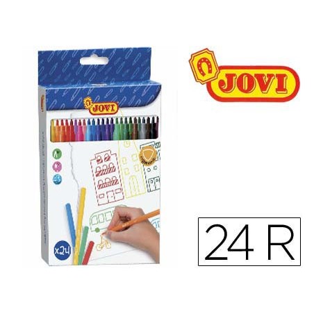 Rotulador jovi slim caja de 24 unidades colores surtidos