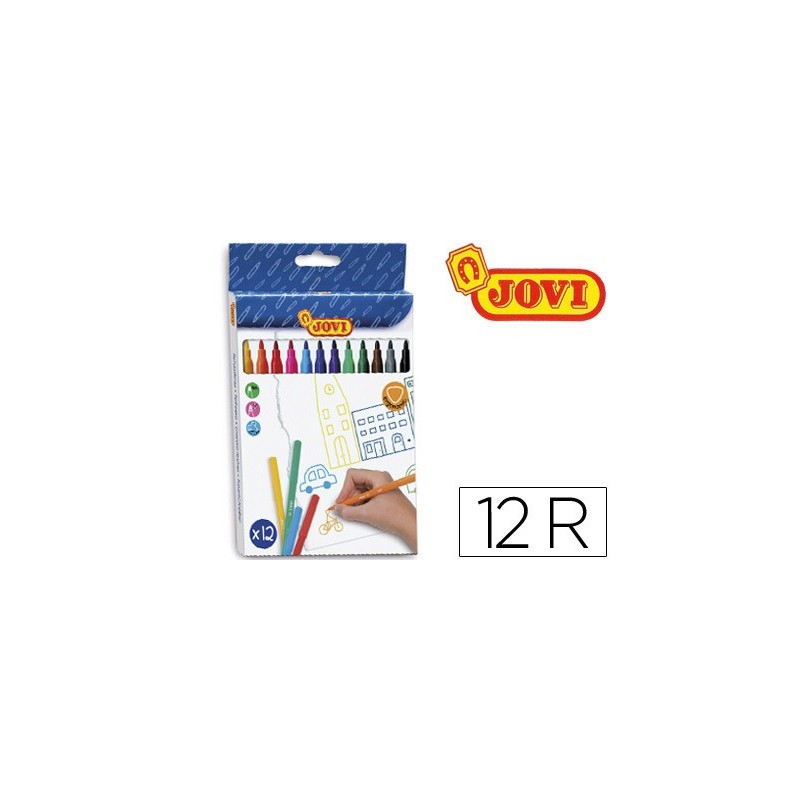 Rotulador jovi slim caja de 12 unidades colores surtidos