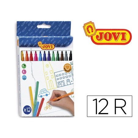Rotulador jovi slim caja de 12 unidades colores surtidos