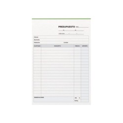 Talonario liderpapel presupuesto cuarto original y copia t230