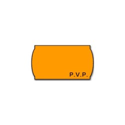 Etiquetas meto onduladas 32x19 mm pvp adh.2 fluor naranja rollo 1000 etiquetas
