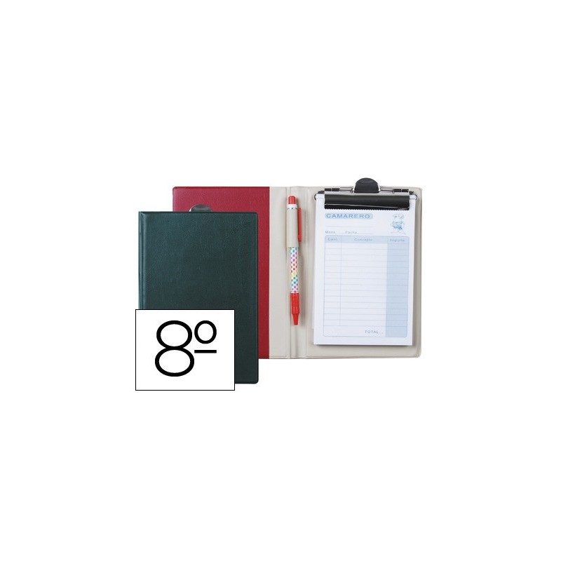 Carpeta liderpapel comandas plastico octavo con talonario camarero y boligrafo