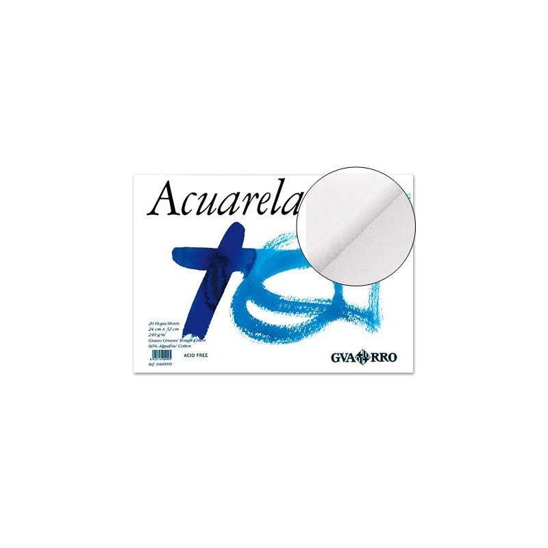 Bloc dibujo acuarela din a3 encolado 32.5x46 cm 20 h de 240 gr/m2