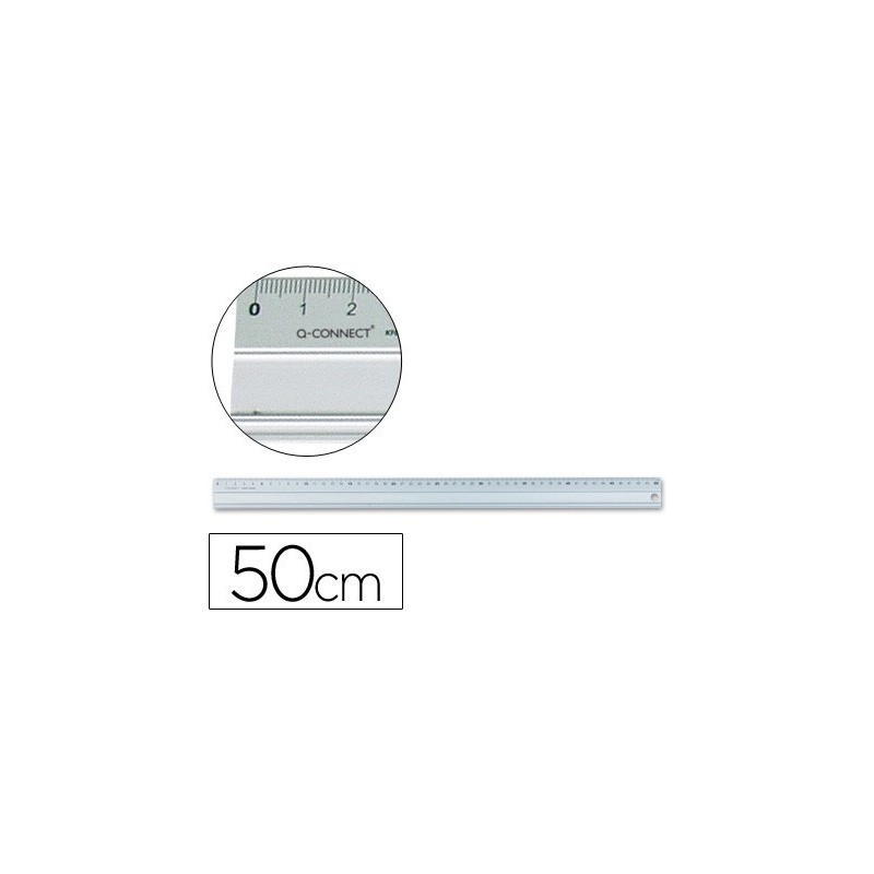 Regla q-connect metalica aluminio 50 cm