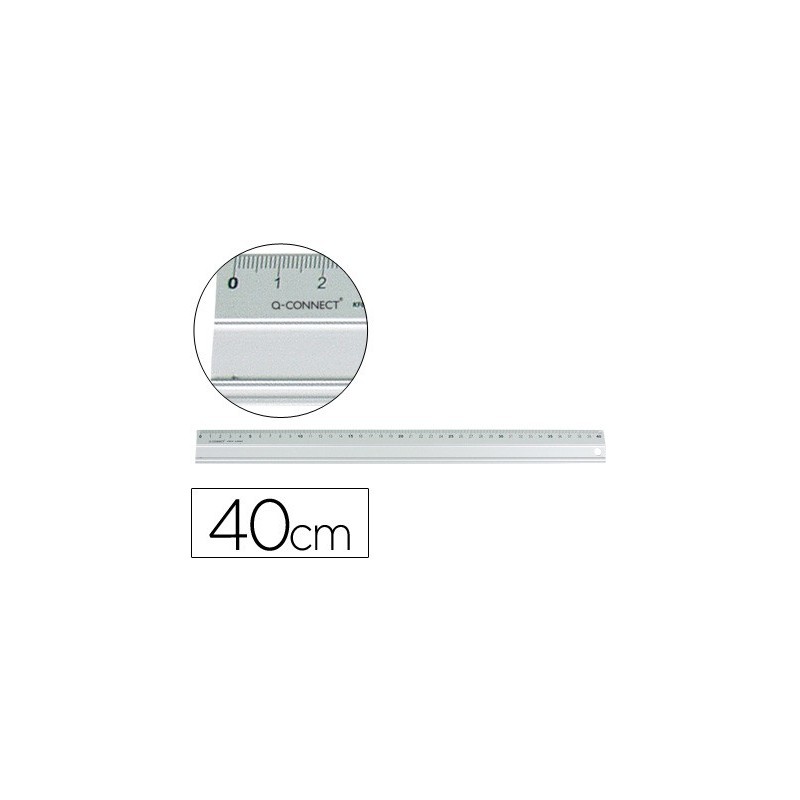 Regla q-connect metalica aluminio 40 cm