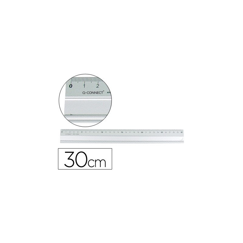 Regla q-connect metalica aluminio 30 cm