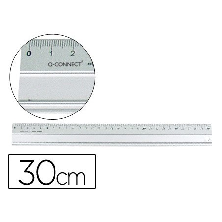 Regla q-connect metalica aluminio 30 cm