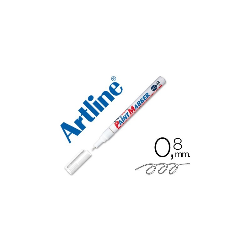 Rotulador artline marcador permanente ek-444 xf blanco punta redonda 0.8 mm metal caucho y plastico