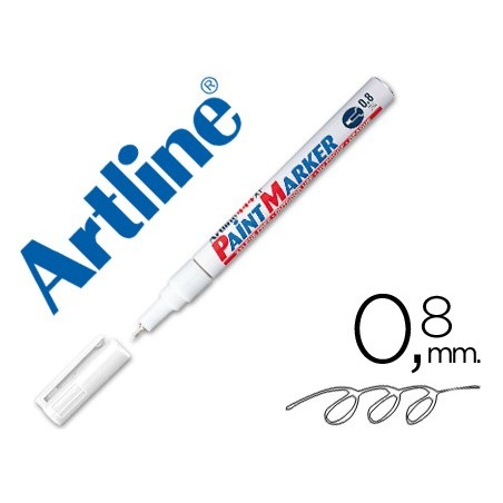 Rotulador artline marcador permanente ek-444 xf blanco punta redonda 0.8 mm metal caucho y plastico