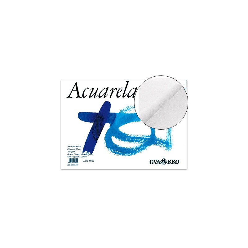 Bloc dibujo acuarela din a4 encolado 23x32.5 cm 20 h de 240 gr/m2