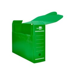 Caja archivo definitivo plastico liderpapel lomo 100 mm verde 360x100x260 mm