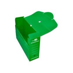 Caja archivo definitivo plastico liderpapel lomo 100 mm verde 360x100x260 mm